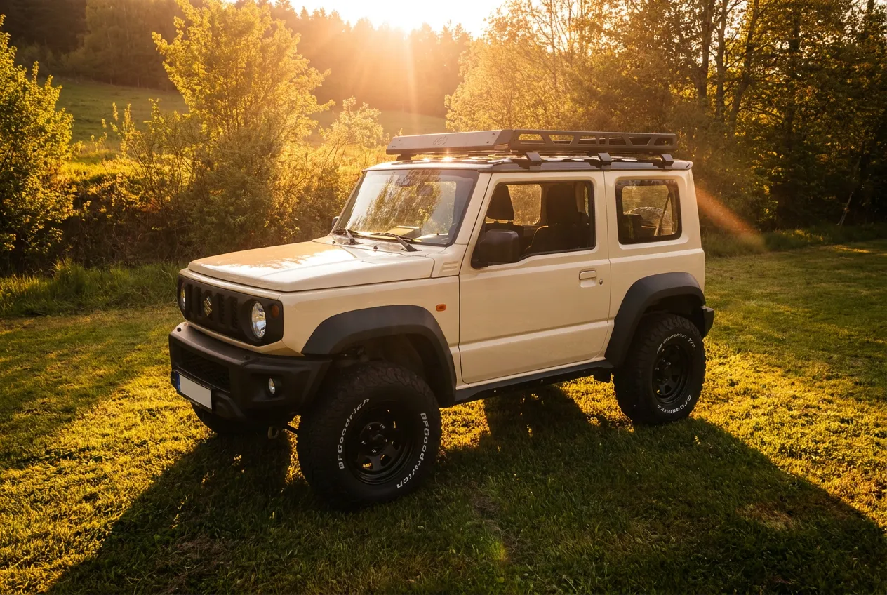 Höhergelegter Suzuki Jimny Tuned by Michaelis aus der Luft